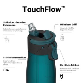 Sparrow TouchFlow Tritan Water Bottle, BPA-Free, Leak-Proof Sports Bottle, Drinking Bottles with Straw for Sports, Outdoors, Lightweight, Sustainable