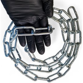 Heavy Duty Galvanised Metal Link Chain Stainless Steel for Bike Lock Padlock Security Gate Fence Gym Weight Lifting Extra Strong Long Length Welded Metal (6MM, 0.5 Metre)
