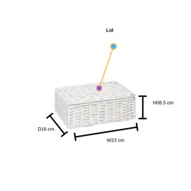 2 x Arpan Paper Rope Storage Hamper Basket With Lid - Ideal For Home/Office & Gifts Hamper - White (Small)