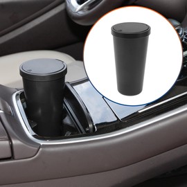 ACROPIX Car Trash Can Trash Bin Portable 3.5" Width 6.3" Height Black ABS