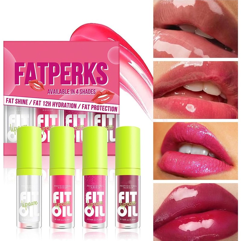 LUHI Gloss de Labios 4 Colores – Brillo Hidratante con