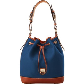 Dooney & Bourke Shoulder Bags, Pebble Grain Drawstring Leather Bucket Bags for Women - Blue