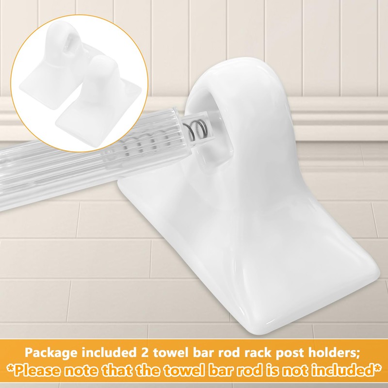 showingo 2 Pack Porcelain Towel Bar Rod Rack Post Holder