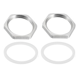 QUARKZMAN 2 Stücke Gussrohrverschraubung Sechskantmutter mit Unterlegscheibe 304 Edelstahl Sechskantmutter NPT 3/4" Innengewinde für die Installation Rohrleitungen, 1,18" Außendurchmesser