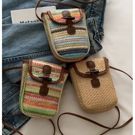 Baraclava Rattan Straw Crossbody Bag for Summer Vacation & Resort (lf1790) Free Size/1 2ea