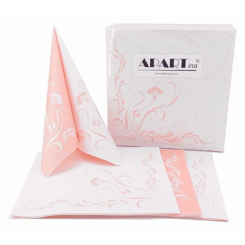 50 Serviettes Flowers 40 x 40 cm Fabric-Like Airlaid Elegantia,