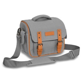 Pedea Kameratasche für Spiegelreflexkamera DSLR SLR Fototasche für Systemkamera DLSM, mit wasserdichter Regenschutzhülle, Kompatibel mit EOS 4000D 2000D 850D 250D, Alpha 7, D7500 D5600 D3500, grau