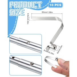 JIPUKE 10Pcs Tent Pole Spring Clips, Stainless Steel Kayak Paddle Spring Snap Clips Spring Button Clips Locking Tube Pin for Camping Kayak Paddle Tent Pole