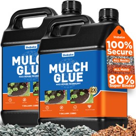 Shabebe Mulch Glue, 2 Gallon Rock Glue for Landscaping Strong Adhesion Pea Gravel Stabilizer Resin Binder, Non-Toxic Weather-Resistant Mulch Lock Gravel Binder for Pebble,Pine Straw, Landscape Edging