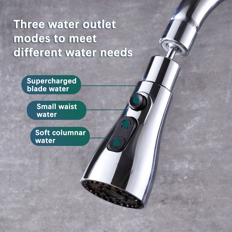 Swivel Universal Faucet Extender Swivel Head Metal Attachment Rotatable Faucet