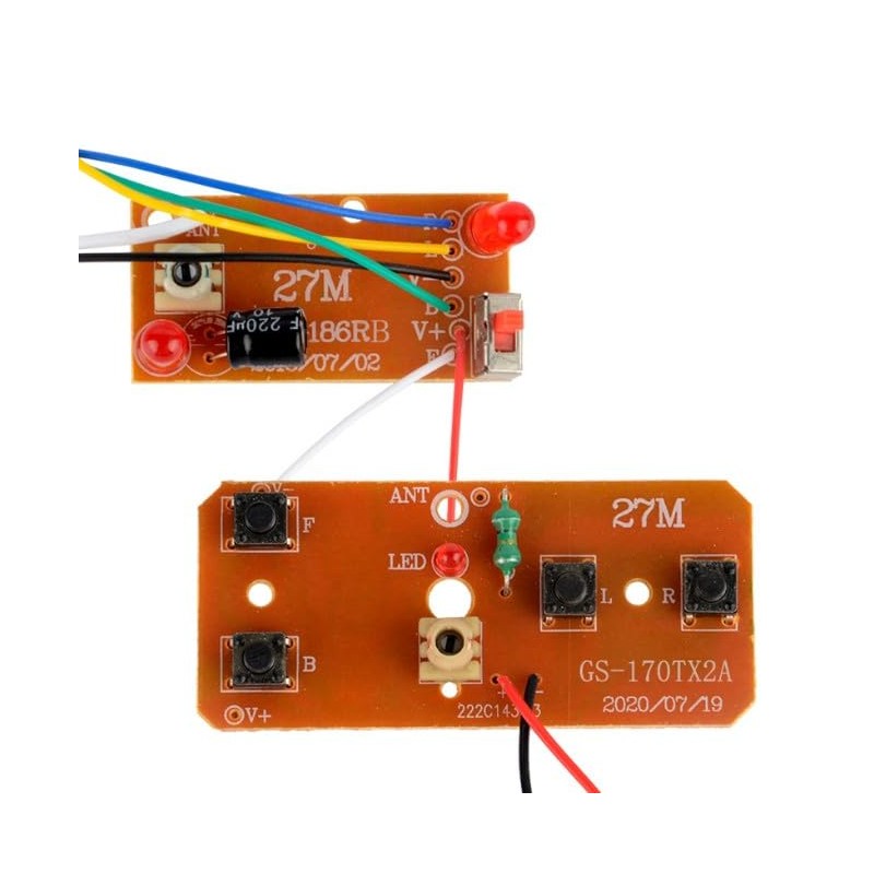 Jowxsx 2Pcs 27mhz Four-Way Remote Control Board Two-Way RC Transmitter