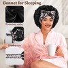 IJRPLM 2Pcs Silk Bonnet for Sleeping,Large Satin Bonnet with Tie