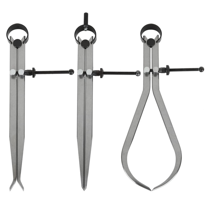 3 Piece Spring Caliper/Divider Set, 8 inches Inside Spring Outside