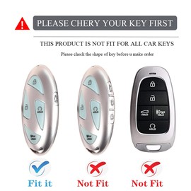Heavy Key Fob Cover for Hyundai, Key Fob Case Protector Accessories Fits for 2024 2023 Hyundai Ioniq 6 Grandeur GN7 KONA Elantra Sonata Tucson (5 Buttton-Black)