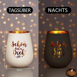 Gifts for Women, Lanterns for Best Friend, Birthday, Christmas, Lantern Glass, Birthday Gift for Mum, Grandma, Wife, Sister, Daughter, Schön DASS Es Dich Gibt