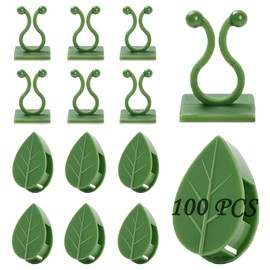 Plant Climbing Wall Fixture Clips, 100Pcs Self-Adhesive Plant Fixer Wall Clips Hook Vines Traction, Invisible Holder Leaf Shaped Wall Vines Fixing Clips Indoor Outdoor Decor