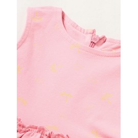 s.Oliver Baby Girl Tiered Dress with Flounces and Print, pink 43a1