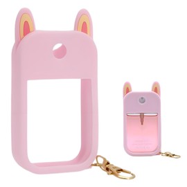 Adabuli Hand Sanitizer Spray Silicone Case Compatible with Touchland 1 FL. OZ./30 mL, Cute Ears Design Hand Sanitizer Mist Accessory (Pink, 1 Pack)