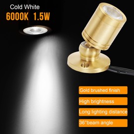 LED Spot Light Indoor Picture Lights Art Lights Accent Lights Little Spotlight for Painting Picture Plants Jewelry Showcase Model Display Shelves UnderCabinet (Cold White, 6-Pack)