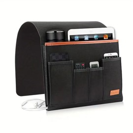 MRSXXNTY Bedside Storage Pocket, Felt Multi-functional, Large Capacity, For Sofas and Beds, Accessory Organizer Pockets, Storage Bag Cover, Remote Control, Smartphone, Magazine, Glasses Storage (Black