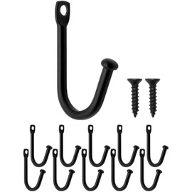 Fuxxer 10x Classic Mini Metal Hooks Towel Hooks Antique Design 36x25mm Black