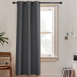 RYB HOME Room Dividers Curtain - Grommet Blackout Wall Divider Drapes Thermal Insulated 100% Privacy Drapes for Bedroom Living Room Doorway, 1 Panel, Grey, 60 inch Wide x 84 inch Long