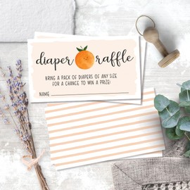 m&h invites 50 Little Cutie Diaper Raffle Tickets for Baby Shower - Invitation Inserts - Gender Neutral