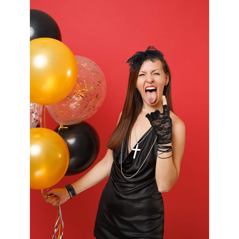 Accesorios de fiesta retro años 80 – Diadema, guantes, aretes,
