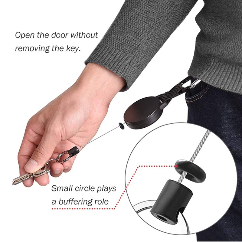 Extendable Key Fob, Lanyard with Key Fob for Key Ring