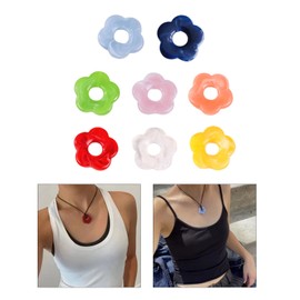 NIHENHAO Anhänger aus gefärbtem Harz, hohl, fünf Blütenblätter, Blumen-Anhänger, Schmuckzubehör für Ohrringe, Schmuckhandwerk