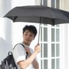 Nakatani AMANE 834-008 Men's Folding Umbrella, Air+ Black, Hand-Opened, Rib
