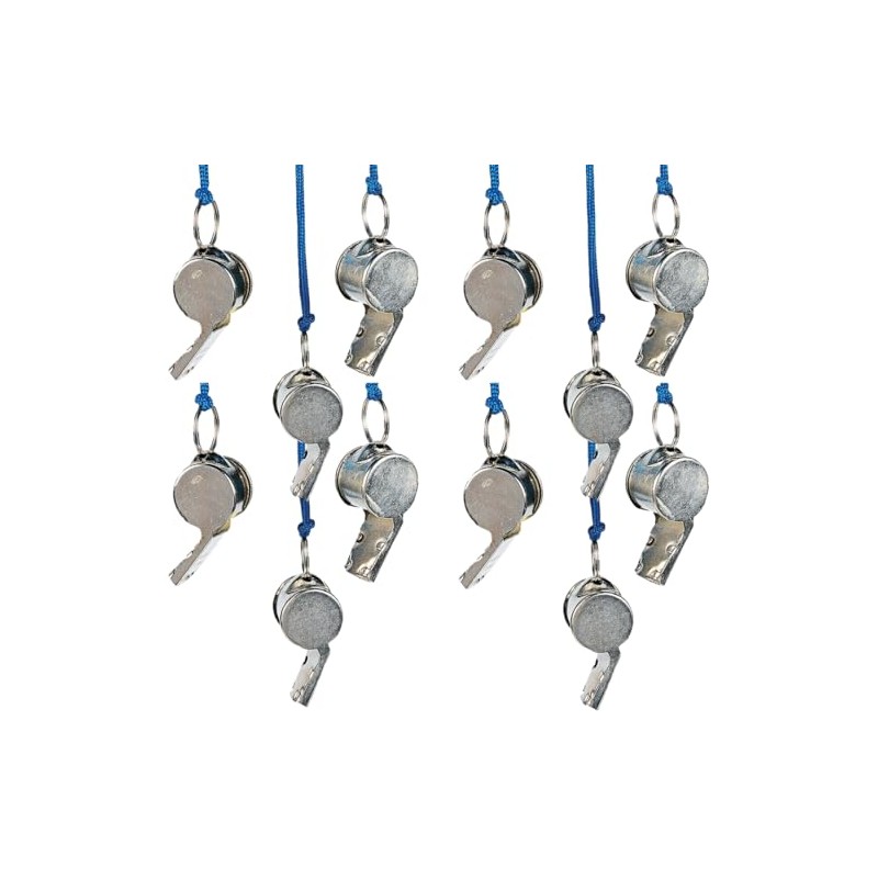 US Toy Metal Kids Whistles - 12 Pieces