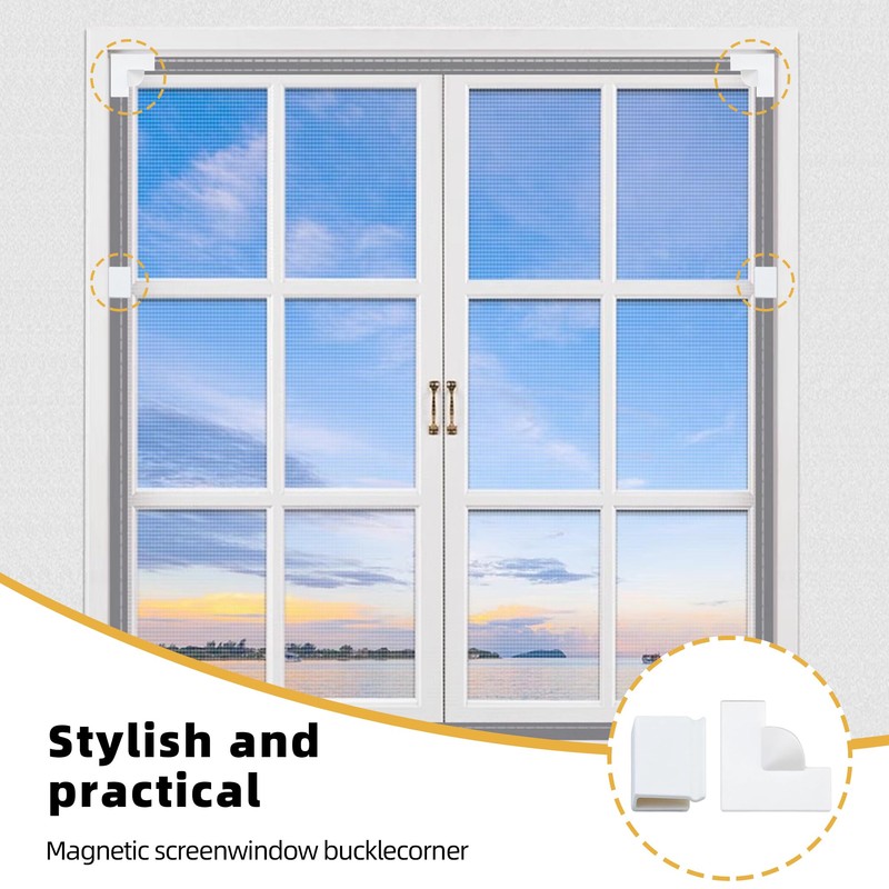 12Pcs Sets Magnetic Window Screen Corners Accessories Kit Window Fixing