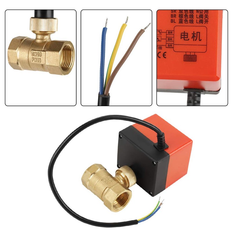 25mm Internal Thread DC12V G3/4 Brass Ball Valve, 2Way Motorized