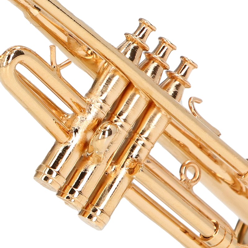 Trumpet Model Ornaments Exquisite Brass Miniature Instrument Desktop Decoration Gold