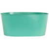 Fyne-Finds Set of 2 Teal Oval Metal Herb Trough 23cm,