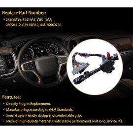 LEVANLIGHT Turn Signal Wiper Hazard Cruise Control Multi-Function Combination Switch Compatible for 1999-2002 Chevy Silverado Tahoe Suburban Avalanche GMC Sierra Yukon, Replaces# 26100839, 3441937