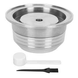 Reusable Coffee Capsule with Lid Scoop Brush Smooth Surface Stainless Steel and Plastic Refillable Coffee Pods