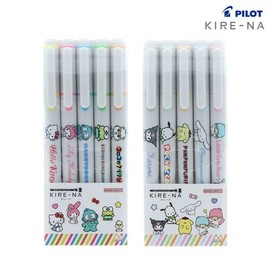 Pilot Kirena Sanrio Highlighter 5-Color Set KIRENA Twin Highlighter / 파이롯트 키레나 산리오 형광펜 5색세트 KIRENA 트윈형광펜