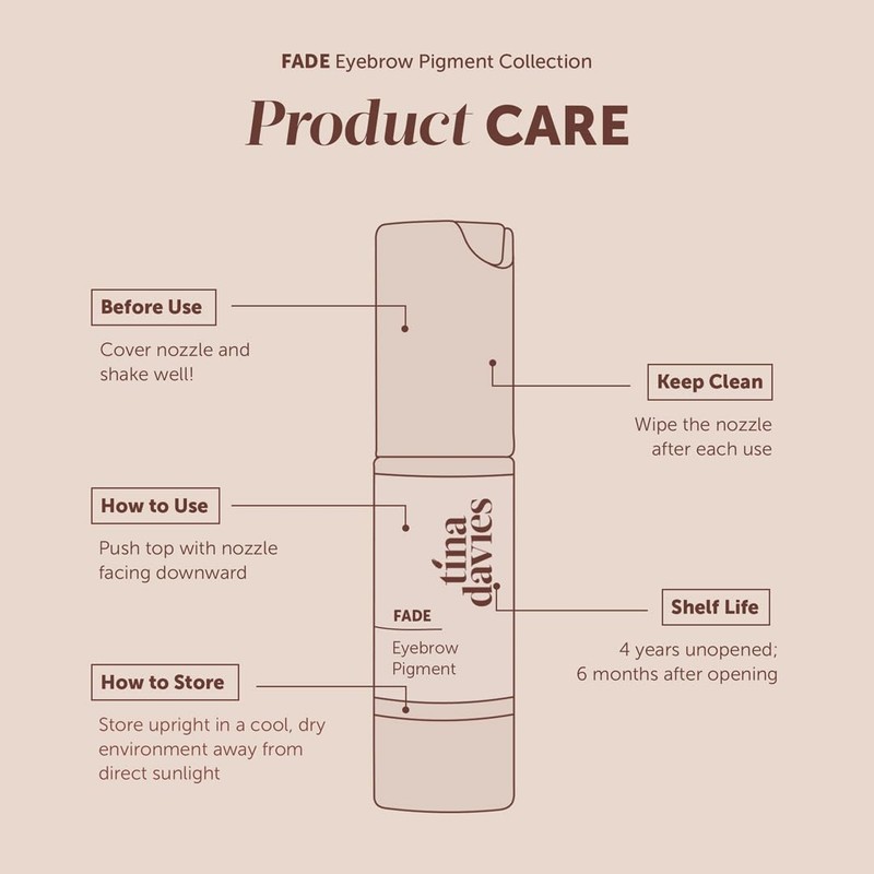 Tina Davies FADE Eyebrow Pigments, Medium Neutral Brown 15ml