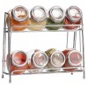 Euro-Home 9-Piece Glass Spice Jar Set with 2-Tier Chrome Rack,