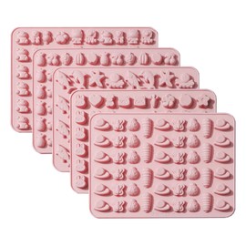 Chocolate Molds 266 Cavity Silicone Candy Molds for Baking, Non Stick Chocolate Mold for Hard Candy, Gummies, Caramels, and Jellies, Featuring Cute Cartoon Fruits and Sea Creatures (5 Pcs)