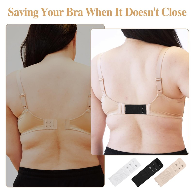 Megecaa 9 Pcs Bra Extender 2 Hook 3 Row, Women's