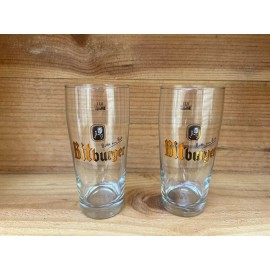 Pair of Bitburger 'Bitte ein Bit' Beer Glasses Glassware Made in Germany .3l