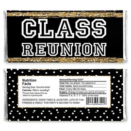 Big Dot of Happiness Reunited - Candy Bar Wrapper School Class Reunion Party Favors - Set of 24