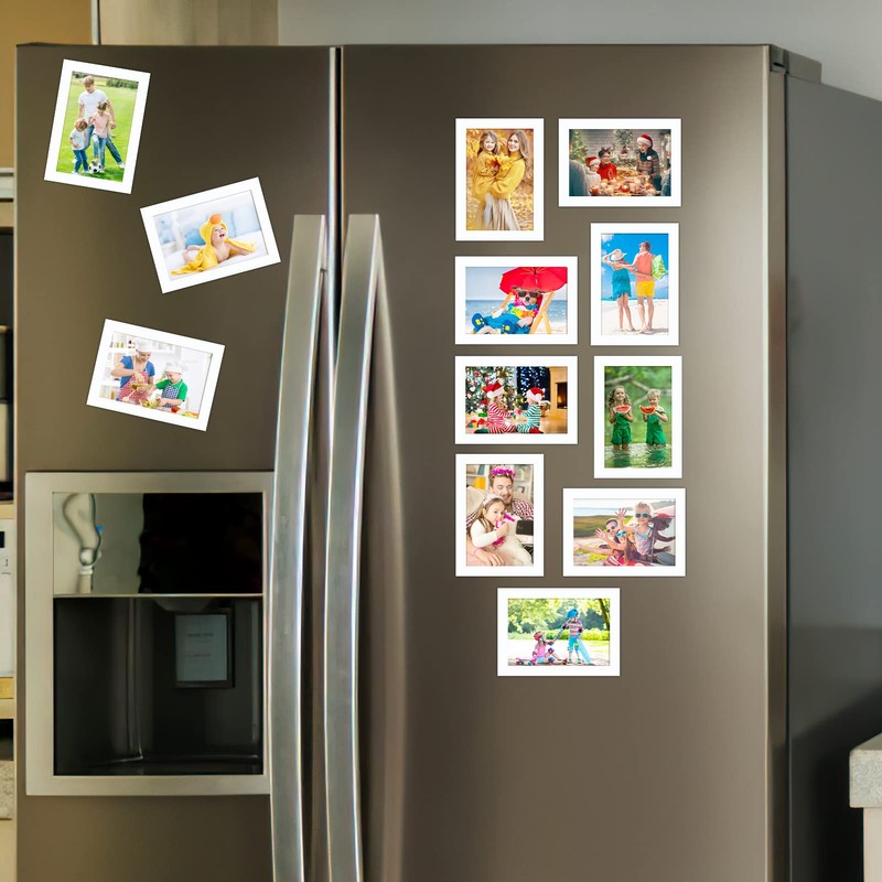 CRUGLA 12 Packs 4x6 Magnetic Picture Frames for Refrigerator Locker,