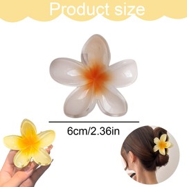 OHREN 4 Stück Hair Claw Flower, Egg Flower Hair Claw Clips, Non-Slip Hair Clips for Women, Cute Hair Clips for Ladies, Non-Slip Hair Claw Clips, for Thick and Thin Hair (4 Colors)