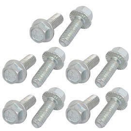 sourcingmap 10Pcs 1/4-20 x 3/4 Inch Thread Carbon Steel Hex Serrated Head Flange Screw Bolt