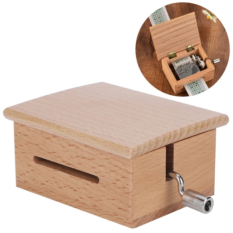 15 Note HandCranked Wooden Music Box with 7Pcs Blank Paper