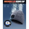 Unisex Plush Beanie with Light, Fleece Lined USB Rechargeable LED